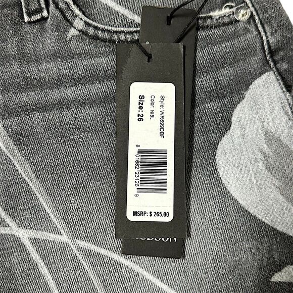 Hudson Kenzie Cut-Off Denim Shorts | Light Wash Floral | Size 26 | NWT - Picture 5 of 11